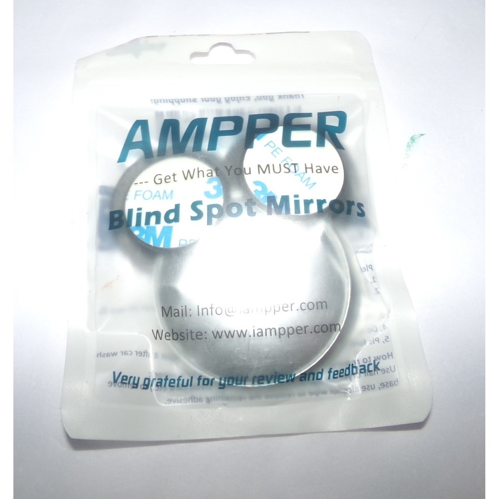 Ampper Blind Spot Mirror Round 2 Piece Set Convex Rear View Mirror for Car SUV